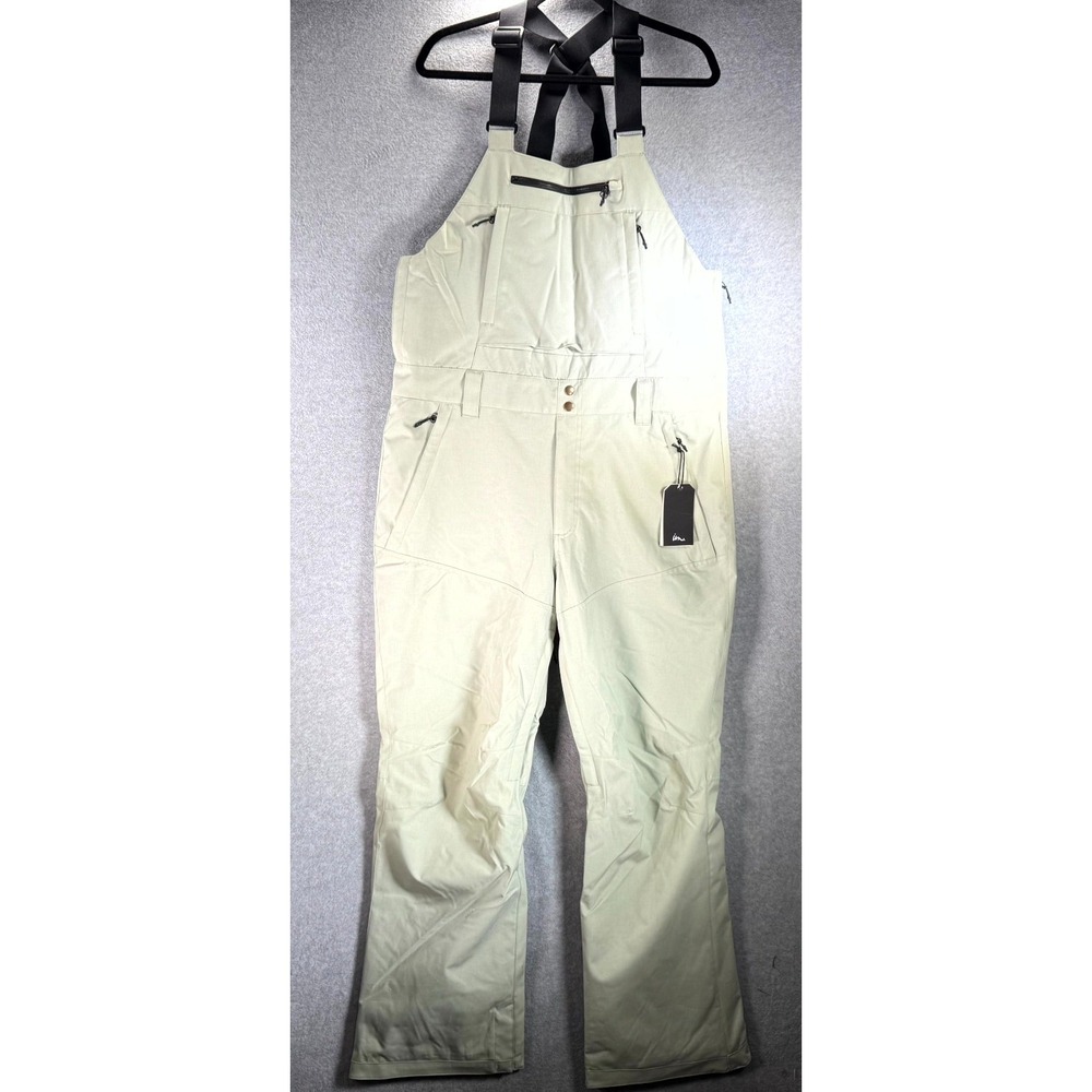 Imperial Motion Ski Bib Men's Large Sage Waterproof Adjustable‎ Zipped Pockets